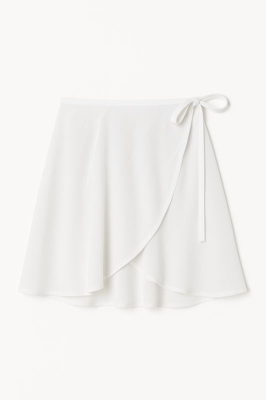 Chiffon Flow Wrap Skirt – White