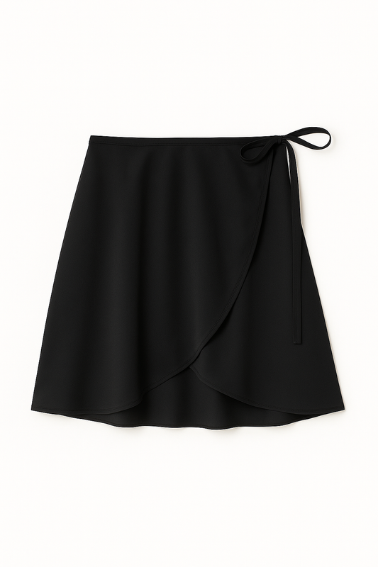 Chiffon Flow Wrap Skirt – Black